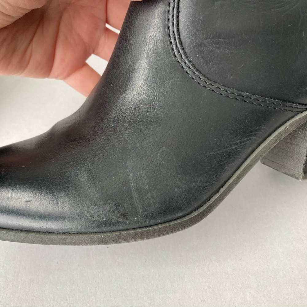 Frye Womens Black Leather Pointed Toe Western Ankle Boots Side Zip Size‎ 8 - Picture 11 of 16